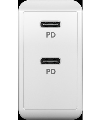 Goobay 61758 Dual USB-C PD Fast Charger (36 W), White Goobay