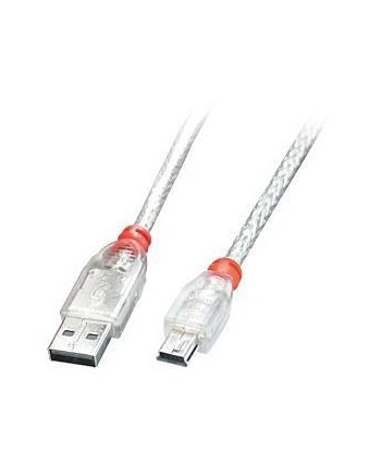 CABLE USB2 A TO MINI-B 0.5M/TRANSPARENT 41781 LINDY