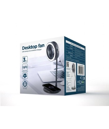 MOBILE CHARGER WRL FAN&LAMP/TA-WPC10-LEDFAN-01 GEMBIRD
