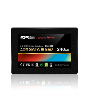 Silicon Power Slim S55 240 GB, SSD interface SATA, Write speed 450 MB/s, Read speed 550 MB/s