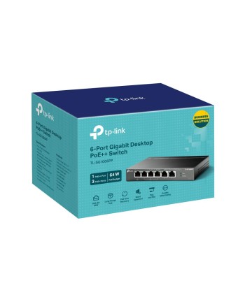 Switch TP-LINK TL-SG1006PP Desktop/pedestal 6x10Base-T / 100Base-TX / 1000Base-T PoE+ ports 4 TL-SG1006PP