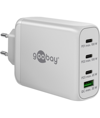 Goobay 65556 USB-C PD Multiport Quick Charger (100 W), White Goobay
