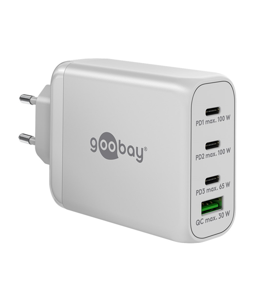 Goobay 65556 USB-C PD Multiport Quick Charger (100 W), White Goobay Goobay 65556 USB-C PD Multiport Quick Charger (100 W), White Goobay