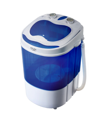 Adler AD 8051 Top Loading Washing Machine - 3kg Capacity, Compact Design - White/Blue