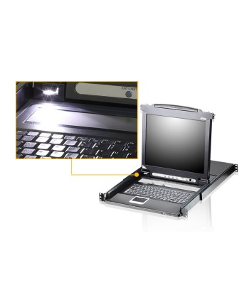 Aten CL5708M 8-Port PS/2-USB VGA 17" LCD KVM Switch (RU) with Daisy-Chain Port and USB Peripheral Support Aten