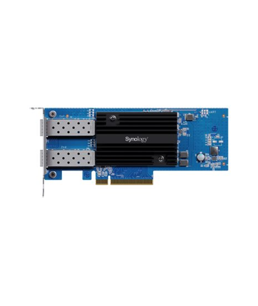 Synology E25G30-F2 Dual-port 25GbE SFP28 add-in card designed to accelerate bandwidth-intensive workflows