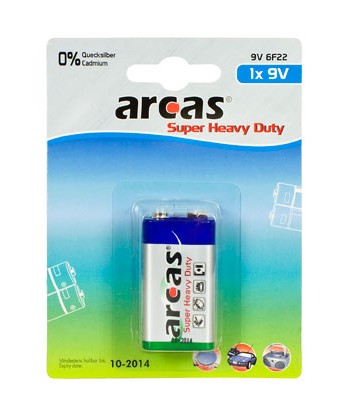 Батарейка Arcas 9V Super Heavy Duty (6LR61) - 1 шт