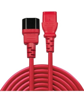 CABLE POWER IEC EXTENSION 0.5M/RED 30476 LINDY