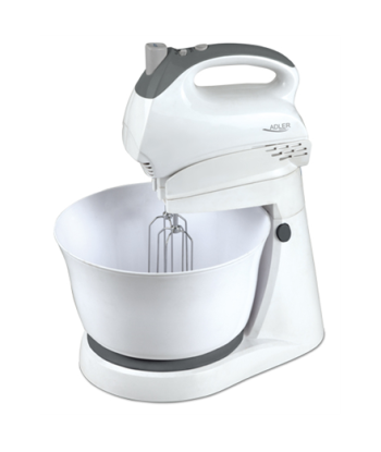 Adler Mixer AD 4202 Mixer with bowl, 300 W, Number of speeds 5, Turbo mode, White