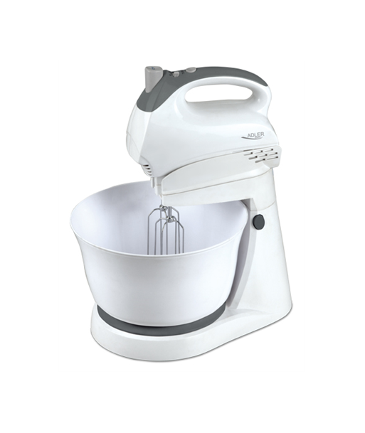 Adler AD 4202 Mixer with Bowl - 300W, 5 Speeds, Turbo, White Adler AD 4202 Mixer with Bowl - 300W, 5 Speeds, Turbo, White