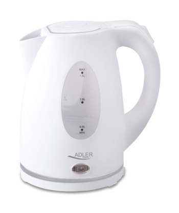 Adler AD 1207 Standard, Plastic, White, 2000 W, 360° rotational base, 1.5 L