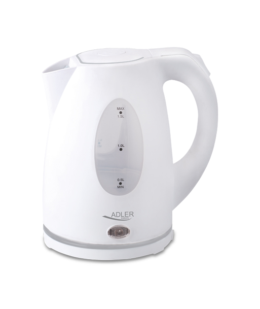 Veekeetja Adler AD 1207 Standard, Plastic, White, 2000 W, 360° rotational base, 1.5 L