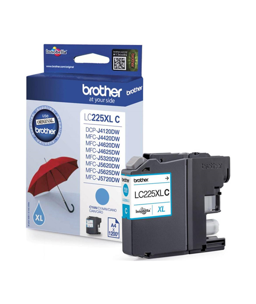 Brother LC-225XLC Ink Cartridge, Cyan Brother LC-225XLC Ink Cartridge, Cyan