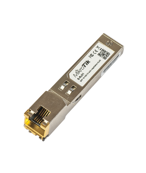 MikroTik S-RJ01 SFP, Copper, RJ-45, 10/100/1000 Mbit/s, Maximum transfer distance 100 m, 0 to +85C