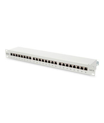 Digitus Patch Panel DN-91624S White, 48.2 x 4.4 x 10.9 cm, Category: CAT 6, Ports: 24 x RJ45, Retention strength: 7.7 kg