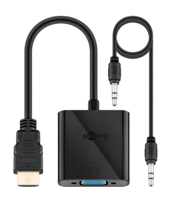Goobay HDMI/VGA adapter, nickel plated 68793 Black