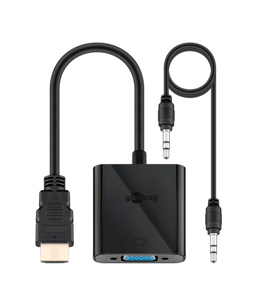 Goobay HDMI to VGA Adapter - Nickel Plated, Black
