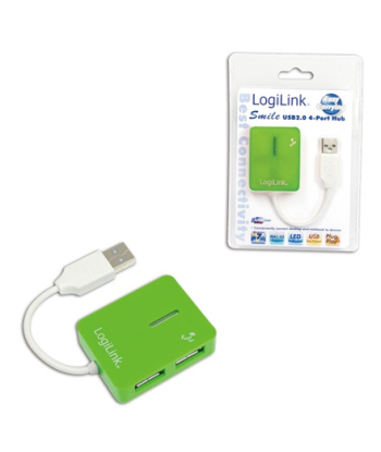 Logilink USB 2.0 Hub 4-Port, Smile, Green