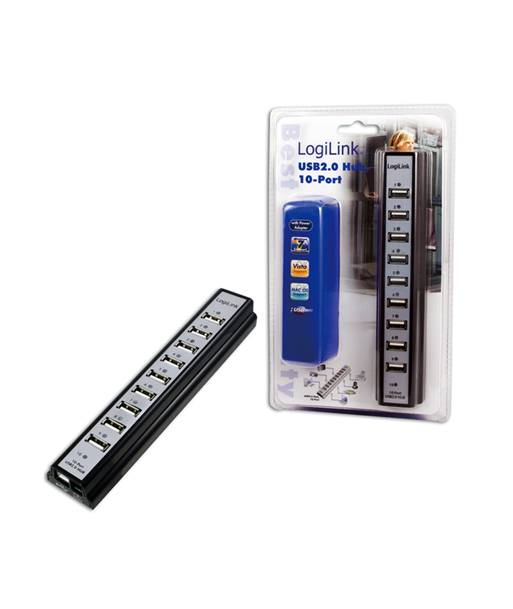 Logilink USB 2.0 Hub-10 port whit power adapter Logilink USB 2.0 Hub-10 port whit power adapter
