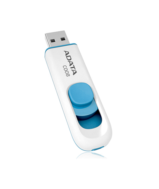 ADATA C008 16GB USB 2.0 Flash Drive - White/Blue