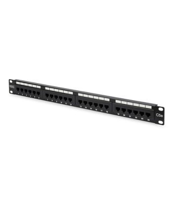 Digitus Patch Panel DN-91524U Black, 48.2 x 4.4 x 10.9 cm, Category: CAT 5e, Ports: 24 x RJ45, Retention strength: 7.7 kg