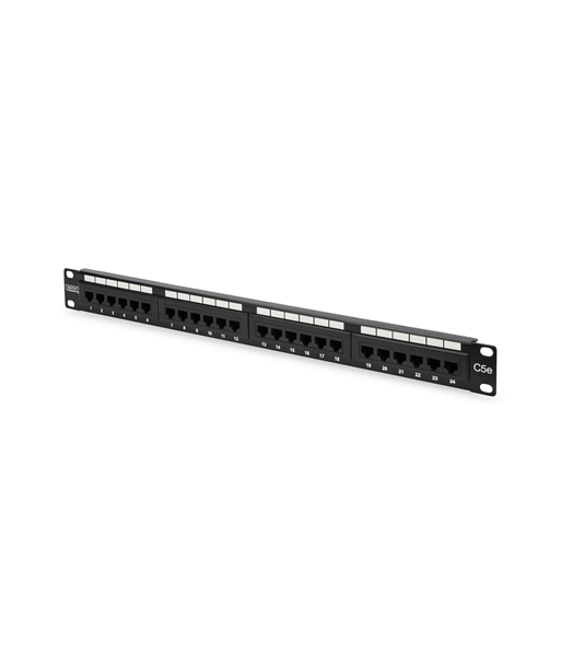 Digitus Patch Panel DN-91524U Black, 48.2 x 4.4 x 10.9 cm, Category: CAT 5e, Ports: 24 x RJ45, Retention strength: 7.7 kg