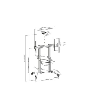 Digitus 70-120" Teleri Seinakinnitus, Max 140kg, Must