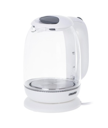 Mesko MS 1302w Elektripliit - Klaas, 1.7L, 2200W, 360° Alus - Valge