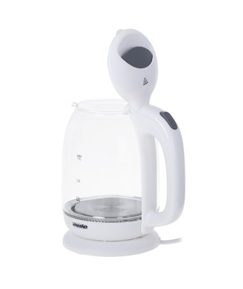 Mesko MS 1302w Elektripliit - Klaas, 1.7L, 2200W, 360° Alus - Valge