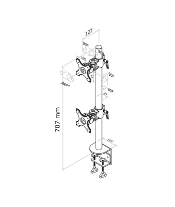 TV SET ACC DESK MOUNT BLACK/10-24" FPMA-D700DV NEOMOUNTS