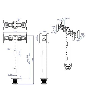 TV SET ACC DESK MOUNT BLACK/FPMA-D050DBLACK NEOMOUNTS