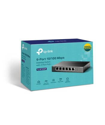Switch TP-LINK TL-SF1006P Desktop/pedestal 6x10Base-T / 100Base-TX PoE+ ports 4 TL-SF1006P